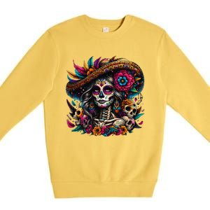 De Los Muertos La Catrina Day Of The Dead Sugar Skull Women Premium Crewneck Sweatshirt