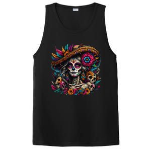 De Los Muertos La Catrina Day Of The Dead Sugar Skull Women PosiCharge Competitor Tank