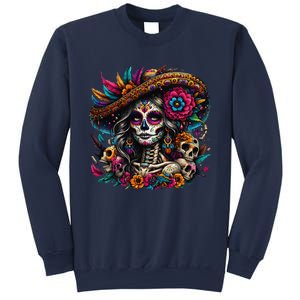 De Los Muertos La Catrina Day Of The Dead Sugar Skull Women Sweatshirt