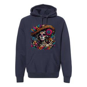 De Los Muertos La Catrina Day Of The Dead Sugar Skull Women Premium Hoodie