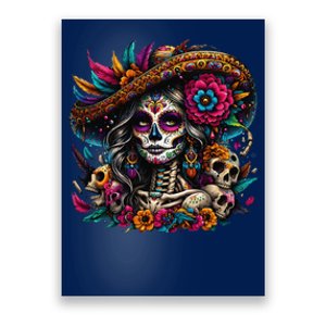 De Los Muertos La Catrina Day Of The Dead Sugar Skull Women Poster