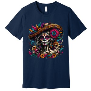 De Los Muertos La Catrina Day Of The Dead Sugar Skull Women Premium T-Shirt