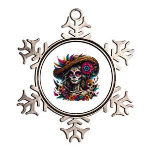 De Los Muertos La Catrina Day Of The Dead Sugar Skull Women Metallic Star Ornament