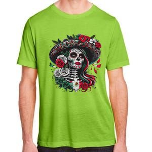 De Los Muertos La Catrina Day Of The Dead Sugar Skull Women Adult ChromaSoft Performance T-Shirt