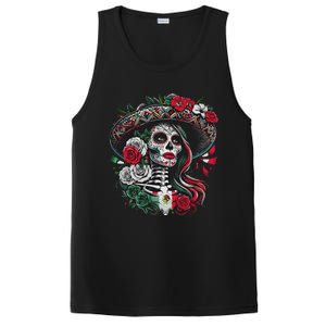 De Los Muertos La Catrina Day Of The Dead Sugar Skull Women PosiCharge Competitor Tank