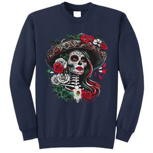 De Los Muertos La Catrina Day Of The Dead Sugar Skull Women Sweatshirt