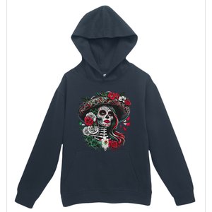 De Los Muertos La Catrina Day Of The Dead Sugar Skull Women Urban Pullover Hoodie