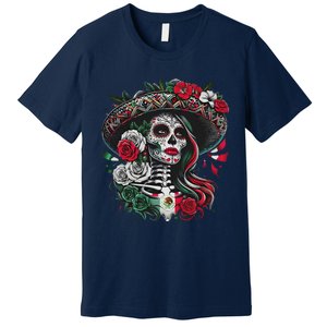 De Los Muertos La Catrina Day Of The Dead Sugar Skull Women Premium T-Shirt