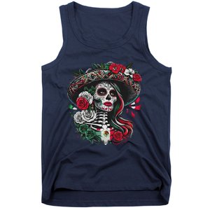 De Los Muertos La Catrina Day Of The Dead Sugar Skull Women Tank Top