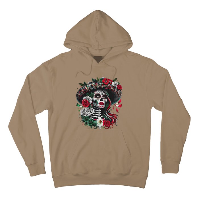 De Los Muertos La Catrina Day Of The Dead Sugar Skull Women Hoodie