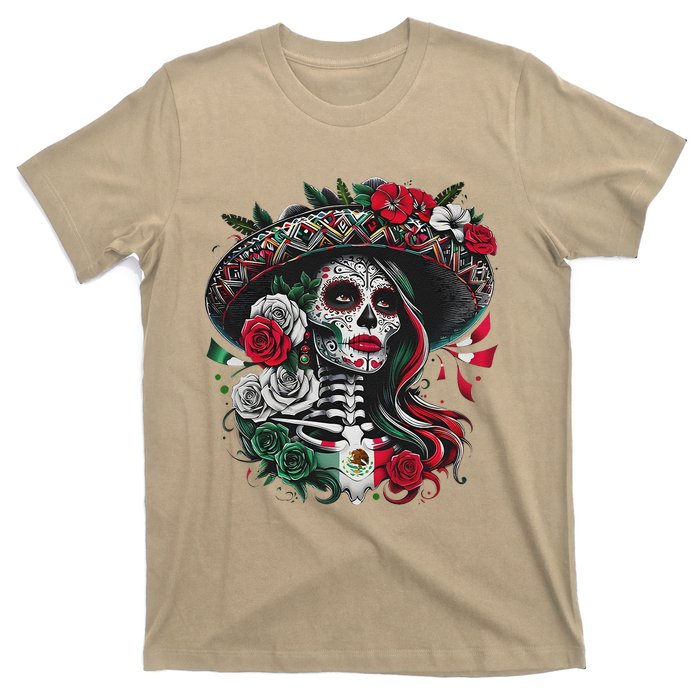 De Los Muertos La Catrina Day Of The Dead Sugar Skull Women T-Shirt