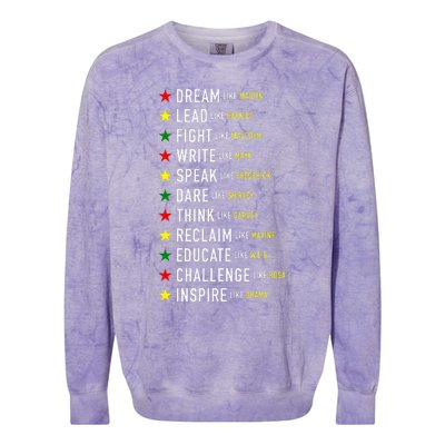 Dream Like Martin Lead Like Harriet Black History Month Colorblast Crewneck Sweatshirt