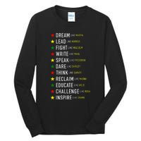 Dream Like Martin Lead Like Harriet Black History Month Tall Long Sleeve T-Shirt