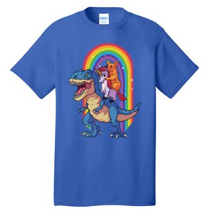 Dog Lovers Magical Tees Corgi And Unicorn Riding A Dinosaur Gift Tall T-Shirt