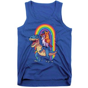 Dog Lovers Magical Tees Corgi And Unicorn Riding A Dinosaur Gift Tank Top