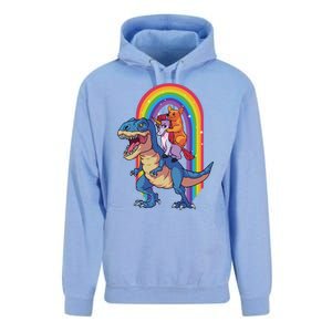 Dog Lovers Magical Tees Corgi And Unicorn Riding A Dinosaur Gift Unisex Surf Hoodie