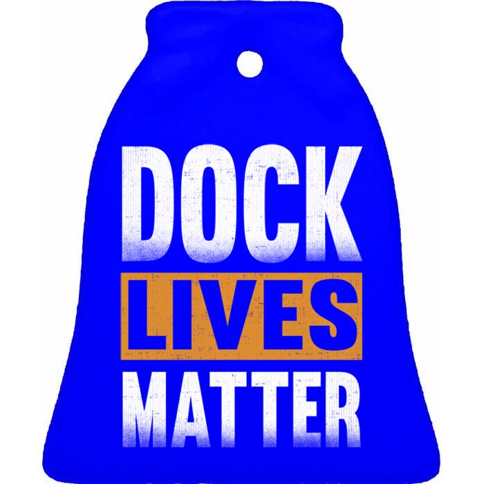 Dock Lives Matter Gift Dock Employees Dlm Ceramic Bell Ornament