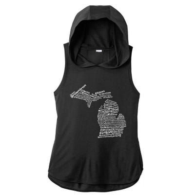 Drink Local Michigan Breweries Ladies PosiCharge Tri-Blend Wicking Draft Hoodie Tank