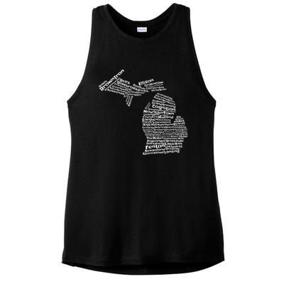 Drink Local Michigan Breweries Ladies PosiCharge Tri-Blend Wicking Tank