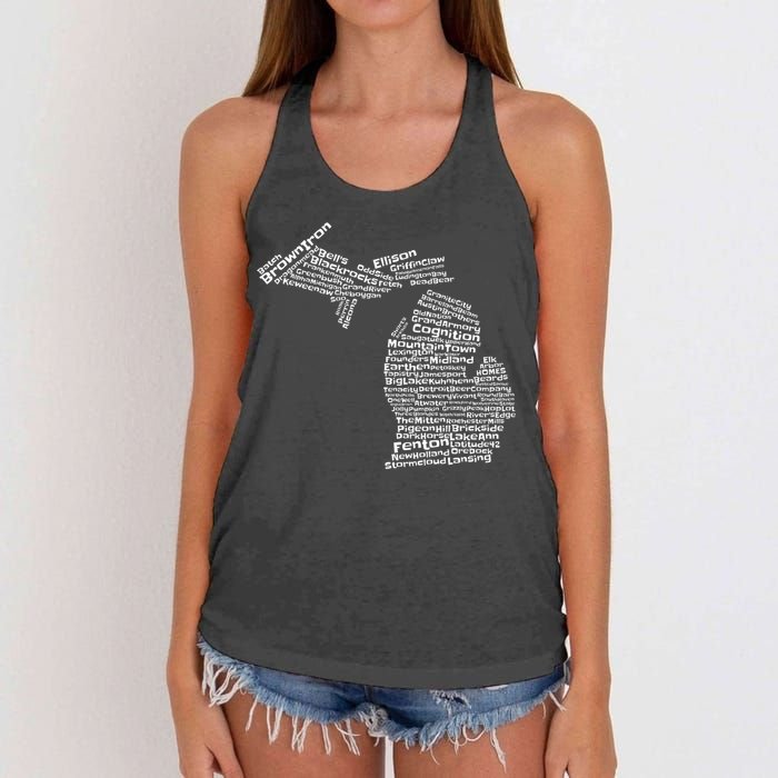 Drink Local Michigan Breweries Women's Knotted Racerback Tank