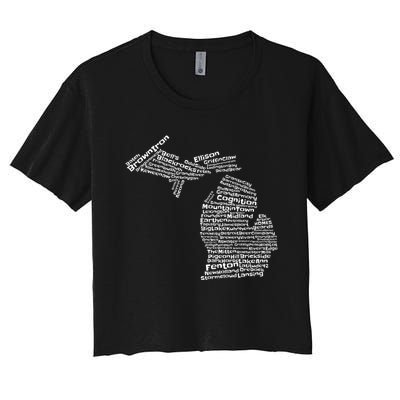 Drink Local Michigan Breweries Women's Crop Top Tee