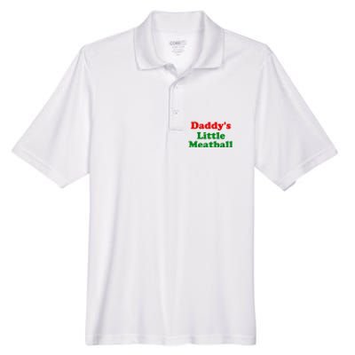 Daddys Little Meatball Funny Italian Joke Men's Origin Performance Pique Polo