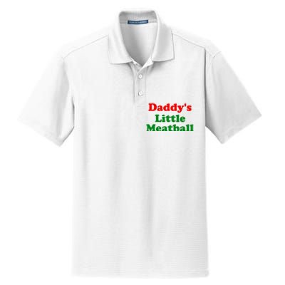 Daddys Little Meatball Funny Italian Joke Dry Zone Grid Polo