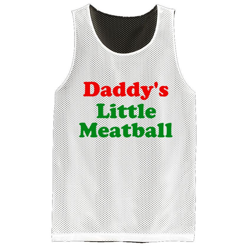 Daddys Little Meatball Funny Italian Joke Mesh Reversible Basketball Jersey Tank