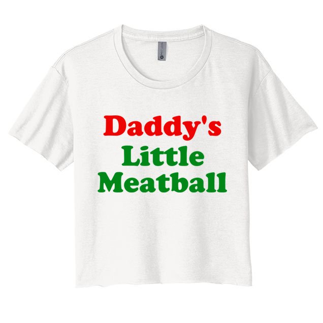 Daddys Little Meatball Funny Italian Joke Crop Top