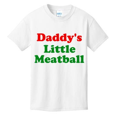 Daddys Little Meatball Funny Italian Joke Kids T-Shirt