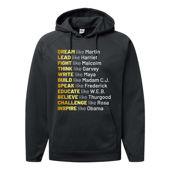 Dream Like Martin Lead Like Harriet Black History Month Performance Fleece Hoodie