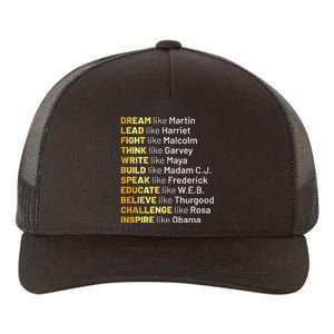 Dream Like Martin Lead Like Harriet Black History Month Yupoong Adult 5-Panel Trucker Hat