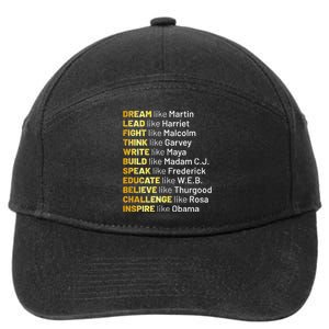 Dream Like Martin Lead Like Harriet Black History Month 7-Panel Snapback Hat