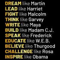 Dream Like Martin Lead Like Harriet Black History Month Drawstring Bag