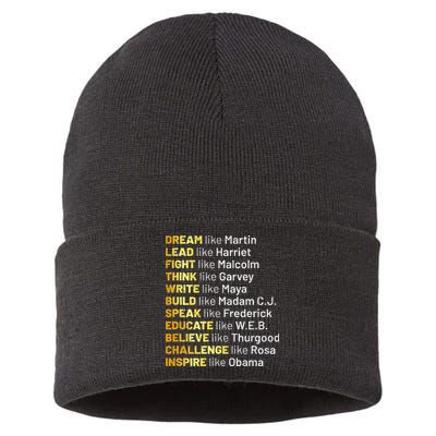 Dream Like Martin Lead Like Harriet Black History Month Sustainable Knit Beanie