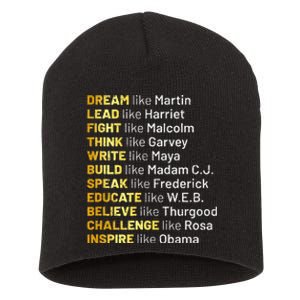 Dream Like Martin Lead Like Harriet Black History Month Short Acrylic Beanie