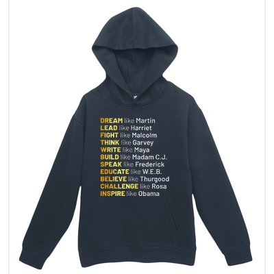 Dream Like Martin Lead Like Harriet Black History Month Urban Pullover Hoodie