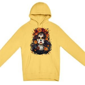 De Los Muertos La Catrina Day Of The Dead Sugar Skull Women Premium Pullover Hoodie