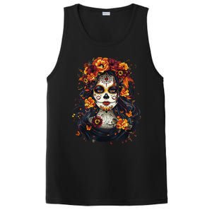 De Los Muertos La Catrina Day Of The Dead Sugar Skull Women PosiCharge Competitor Tank