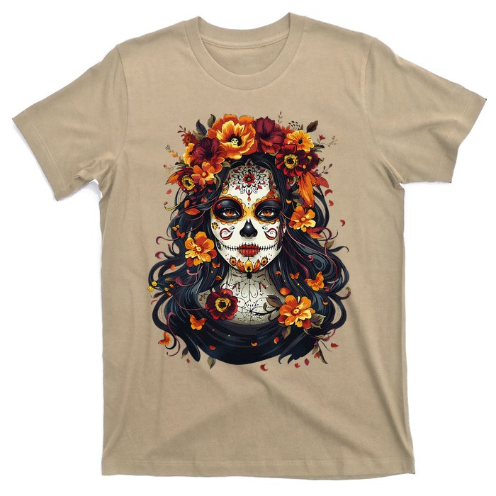 De Los Muertos La Catrina Day Of The Dead Sugar Skull Women T-Shirt