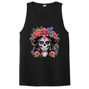 De Los Muertos La Catrina Sugar Skull Women Day Of The Dead PosiCharge Competitor Tank