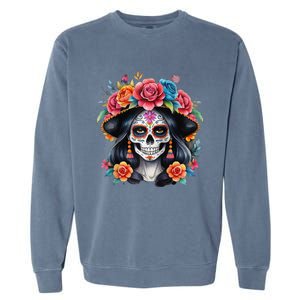 De Los Muertos La Catrina Sugar Skull Women Day Of The Dead Garment-Dyed Sweatshirt