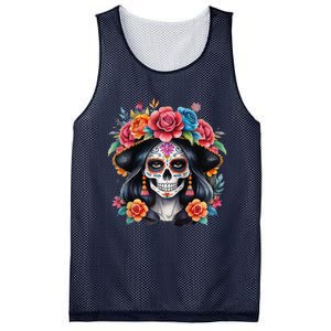 De Los Muertos La Catrina Sugar Skull Women Day Of The Dead Mesh Reversible Basketball Jersey Tank