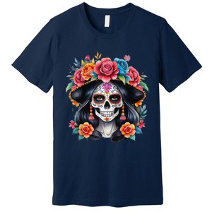 De Los Muertos La Catrina Sugar Skull Women Day Of The Dead Premium T-Shirt