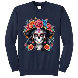 De Los Muertos La Catrina Sugar Skull Women Day Of The Dead Tall Sweatshirt