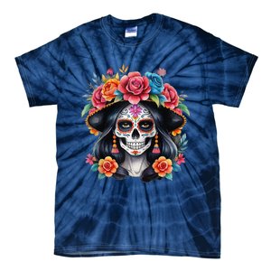 De Los Muertos La Catrina Sugar Skull Women Day Of The Dead Tie-Dye T-Shirt