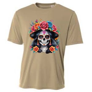 De Los Muertos La Catrina Sugar Skull Women Day Of The Dead Cooling Performance Crew T-Shirt