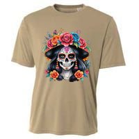 De Los Muertos La Catrina Sugar Skull Women Day Of The Dead Cooling Performance Crew T-Shirt