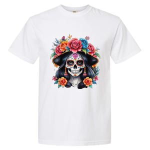 De Los Muertos La Catrina Sugar Skull Women Day Of The Dead Garment-Dyed Heavyweight T-Shirt