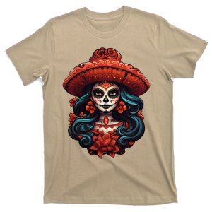 De Los Muertos La Catrina Day Of The Dead Sugar Skull Women T-Shirt